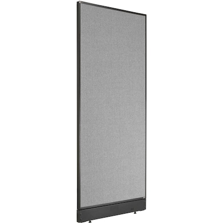 Interion By Global Industrial Interion Non-Electric Office Partition Panel with Raceway, 24-1/4inW x 64inH, Gray 277661NGY